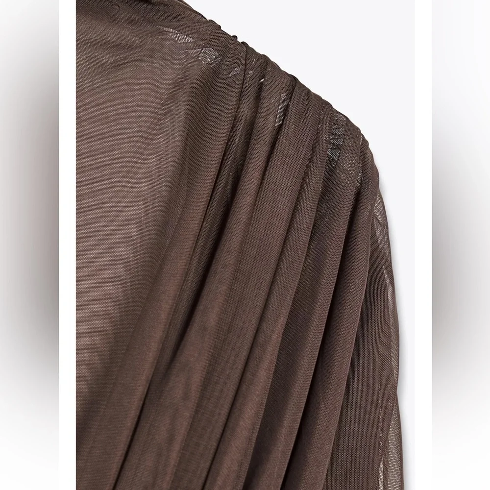 Zara Asymmetrical Brown Dress - Picture 8 of 10